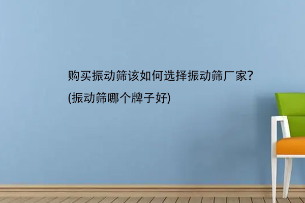 購買振動篩該如何選擇振動篩廠家？(振動篩哪個牌子好)